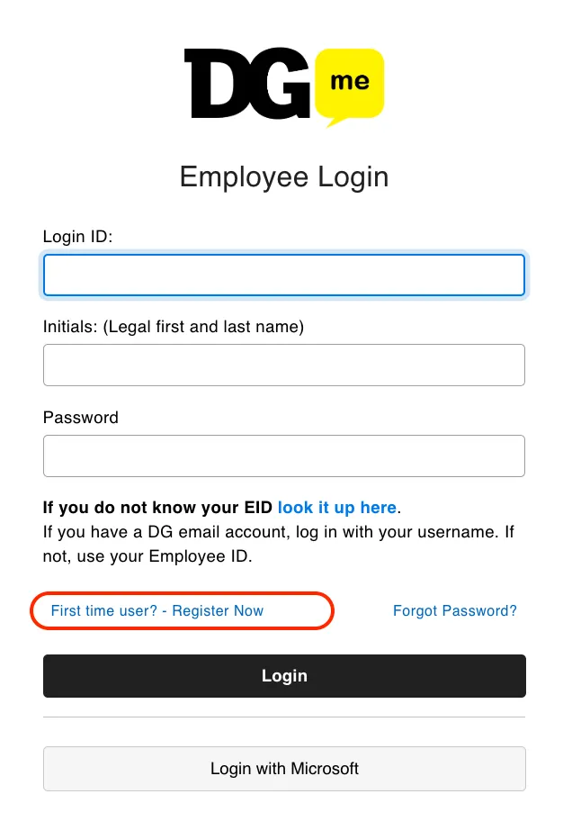 dgme new user registration